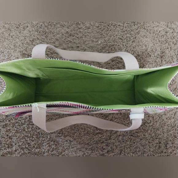 NWT SPARTINA 449 Linen Large Market Tote Purse Handbag Everett Plaid Stripe - Picture 4 of 5